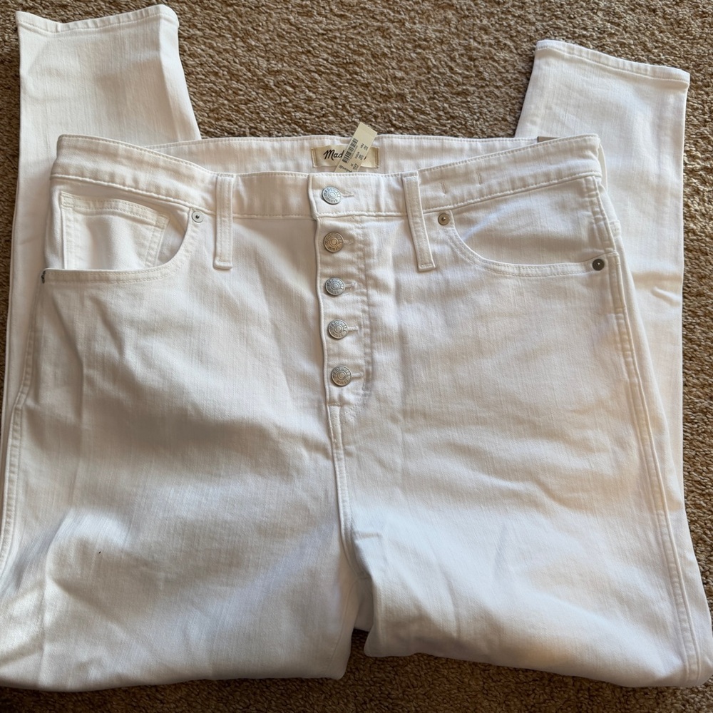 Madewell High rise Skinny Crop Jean, White
